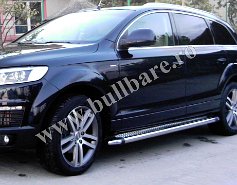 Praguri laterale inox Audi Q7, cod model P003 Bullbar inox Audi Q7, praguri inox Audi Q7, praguri aluminiu Audi Q7, scut metalic motor Audi Q7, carlig tractare Audi Q7, jenti aliaj Audi Q7, paravanturi geam...