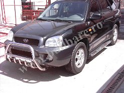 H. Santa Fe '01-'06 Bullbar inox B004 2 Bullbar inox Hyundai Santa Fe '01-'06, bullbar poliuretan Hyundai Santa Fe '01-'06, praguri inox Hyundai Santa Fe '01-'06, praguri aluminiu Hyundai Santa Fe...