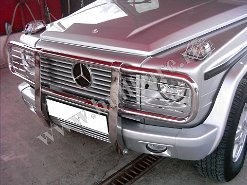 Bullbar inox Mercedes G-Class (3) Bullbar inox Mercedes G-Class, praguri inox Mercedes G-Class, praguri aluminiu Mercedes G-Class, scut metalic motor Mercedes G-Class, carlig tractare Mercedes...