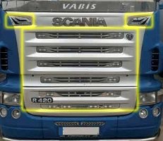 Grila inox V2 Scania R 2004-2009 (2)